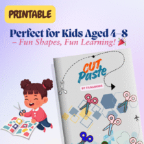 printable cut paste activity book for kids funny shapes and objetcs to complete