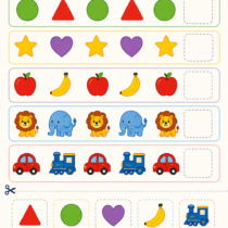 Preschool pattern worksheet printable for kids ages 4 to 6