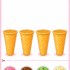 Colorful ice cream cut and paste activity with four ice cream scoops and four waffle cones for children to build and match.