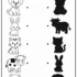 Preschool shadow matching worksheet featuring dog, cat, rabbit, cow, and bear animals with matching shadows.