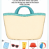 Beach bag cut and paste activity where children choose the correct items to take to the beach and paste them inside a large beach bag.